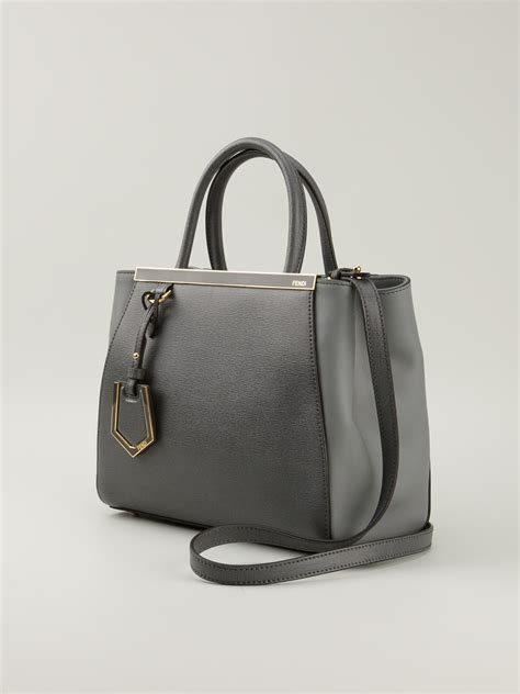 fendi 2jours petite grey|Fendi 2jours Medium vs Petite (small) Luxury Tote Bags Review .